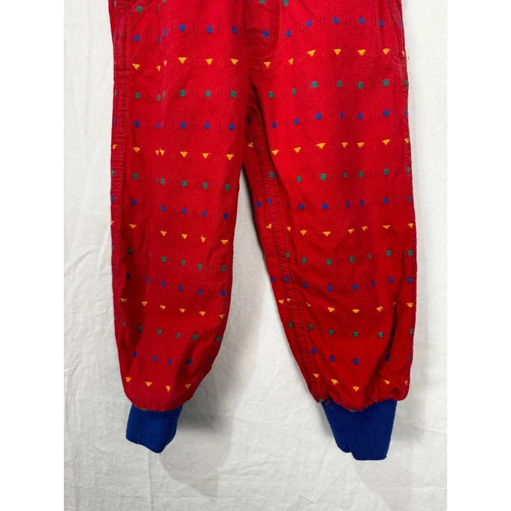Vintage OshKosh Bgosh Kids Red Cotton Overalls 90s Bib Dungarees‎ Size 3T
